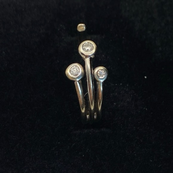 14K White Gold ED Diamond Ring | 2 g | Size 5 | Modern Wrap Design - Picture 6 of 9